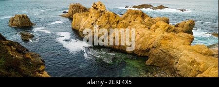 Vista panoramica della costa, del Soberanes Canyon, del Carmel-by-the-Sea, della contea di Monterey, della California, STATI UNITI Foto Stock