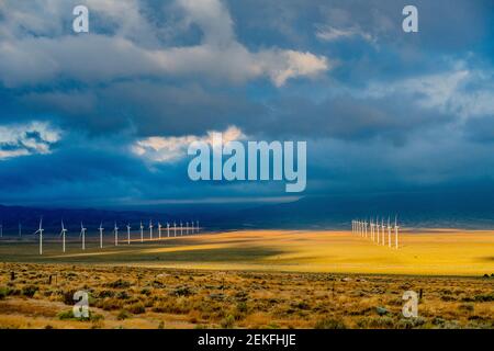 Turbine eoliche, Great Basin National Park, Nevada, USA Foto Stock