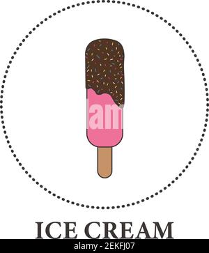 Gelato realistico su bastone di popsicle su sfondo bianco - Illustrazione vettoriale Illustrazione Vettoriale