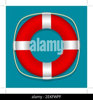 Lifeboy. Sfondo blu. Oggetto isolato. Immagine vettoriale. Illustrazione Vettoriale