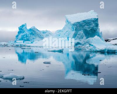 Paesaggio con iceberg, Isole di pesce, Antartide Foto Stock