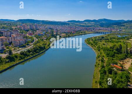 Veduta aerea della città bulgara di Kardzhali Foto Stock