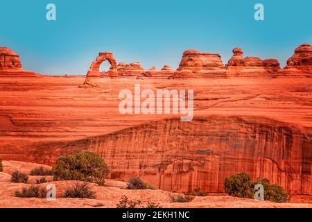 Upper delicate Arch Viewpoint, Arches National Park, Utah, USA Foto Stock