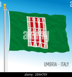 Umbria, bandiera della regione, Repubblica Italiana, illustrazione vettoriale Illustrazione Vettoriale