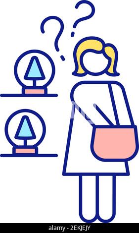 Tipo di persone che stipano l'icona di colore RGB della casa. Illustrazione Vettoriale