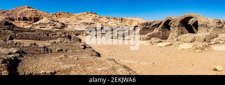 Rovine del Ramesseum Tempio di Ramses II, Cisgiordania, Luxor, Egitto Foto Stock