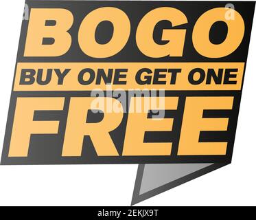 BOGO comprare uno ottenere una bolla o etichetta di parola libera illustrazione vettoriale Illustrazione Vettoriale