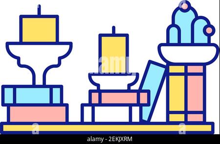 Decorazione della camera icona colore RGB Illustrazione Vettoriale