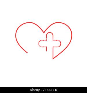 Medico più aiuto medico salute logo e symblos. Illustrazione Vettoriale