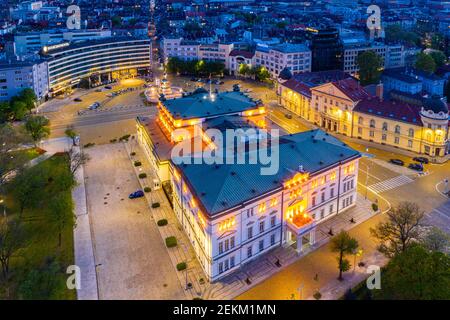 Sofia, Bulgaria, 30 aprile 2020: Vista aerea dell'Assemblea nazionale della Repubblica di Bulgaria a Sofia Foto Stock