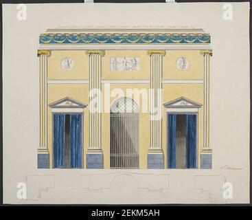 Nicolai Abildgaard (1743-1809), un muro di carte. Progetto di decorazione del cavaliere sala, 1790 Foto Stock