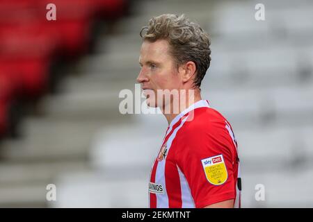 Sunderland, Regno Unito. 23 Feb 2021. Grant Leadbitter n. 23 di Sunderland durante la partita a Sunderland, Regno Unito, il 23/02/2021. (Foto di IAM Burn/News Images/Sipa USA) Credit: Sipa USA/Alamy Live News Foto Stock