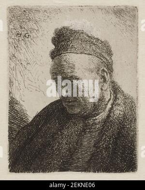 Jan Gillisz. Van Vliet (1610-1668); Rembrandt van Rijn (1606-1669); Rembrandt van Rijn (Vaerksted) (1606-1669), Mandshoved. Rembrandts Fader, 1631 Foto Stock