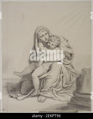 Richard Cosway (1742-1821), Madonna col bambino, 1742-1821 Foto Stock