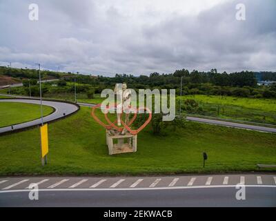 Statua di Pelé, Edson Arantes do Nascimento. Foto Stock