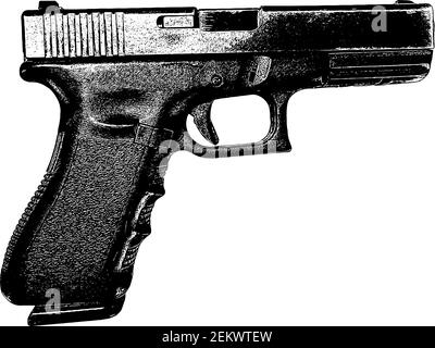 illustrazione vettoriale della pistola da 9 mm Illustrazione Vettoriale