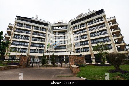 Nuovi edifici moderni nel centro di Kigali. Foto Stock