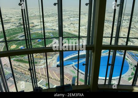 QATAR, Doha, cantiere Sportpark Aspire Academy for Sports Excellence for FIFA World Cup 2022 / KATAR, Doha, Baustelle Sportpark Aspire Academy for Sports Excellence fuer die FIFA Fussballweltmeisterschaft 2022, auch Trainingscamp des FC Bayern, Blick vom Aspire Tower Foto Stock