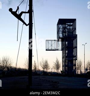 Torre di osservazione Indemann, Goldsteinkuppe, Germania, Nord Reno-Westfalia, Inden Foto Stock