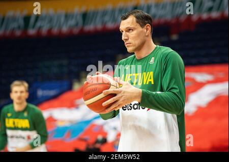 2021-02-22. FIBA EuroBasket 2022 Qualifiera Danimarca 76 - 77 Lituania. Il giocatore lituano della squadra di pallacanestro Jonas Maciulis 8. Foto di Alfredas Pliadis. Foto Stock