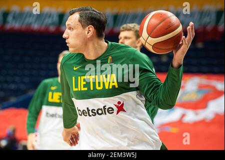 2021-02-22. FIBA EuroBasket 2022 Qualifiera Danimarca 76 - 77 Lituania. Il giocatore lituano della squadra di pallacanestro Jonas Maciulis 8. Foto di Alfredas Pliadis. Foto Stock