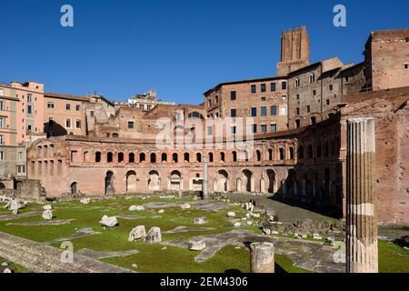 Roma. Italia. Mercati di Traiano (mercati di Traiano), Forum di Traiano (Foro di Traiano). Trajan's Market è stato inaugurato nel 113 DC, e probabilmente bu Foto Stock