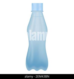 Una bottiglia di acqua potabile di plastica su sfondo bianco. Disegno di illustrazione vettoriale Illustrazione Vettoriale