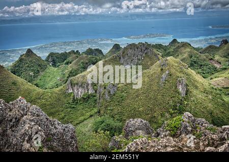 Osmena picco, Cebu, Filippine, viaggio, paesaggio, montagne, mare Foto Stock