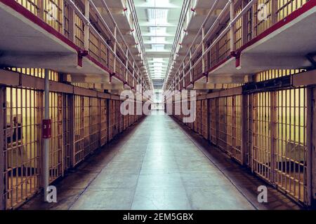 Da solo ad Alcatraz, carcere, USA Foto Stock