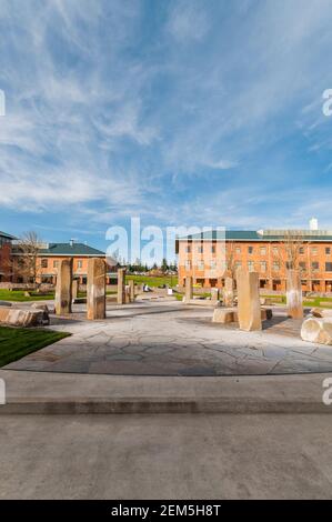 Scene intorno al Quad nel campus della WSU (Washington state University) a Vancouver, Washington. Foto Stock