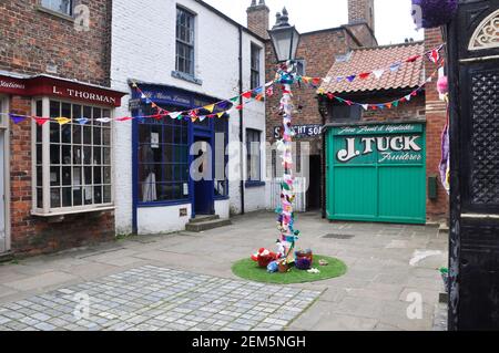 Ricostruita strada vittoriana nel Preston Park Museum. Stockton -on-Tees, England.UK Foto Stock