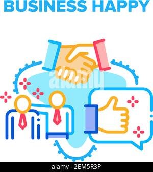 Business Happy Vector Concept Colour Illustration Illustrazione Vettoriale