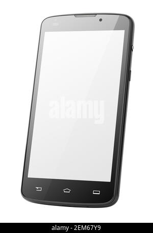 Moderno smartphone touch screen isolato su sfondo bianco con ritaglio percorso Foto Stock
