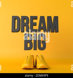 Dream Big motivational workout fitness phrase, 3d rendering Foto Stock