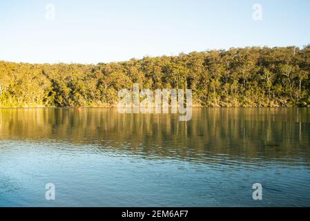 South Coast Newkayak Galles del Sud fiume Pambula Parco Nazionale ben Boyd. Foto Stock