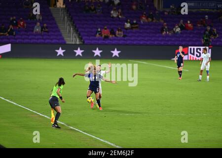 Orlando, Stati Uniti. 24 Feb 2021. Kasey Krueger (N.2 USA) in azione durante la partita internazionale delle donne della Coppa SheBelieves tra Argentina e Stati Uniti all'Exploria Stadium di Orlando, Florida. Credit: SPP Sport Press Photo. /Alamy Live News Foto Stock