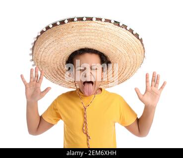 Ragazzo Con Cappello Sombrero Messicano Immagine Stock - Immagine di  latino, coltura: 164032357