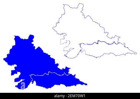 Provincia di Mantova (Italia, Repubblica Italiana, Regione Lombardia) mappa illustrazione vettoriale, schizzo della mappa Provincia di Mantova Illustrazione Vettoriale