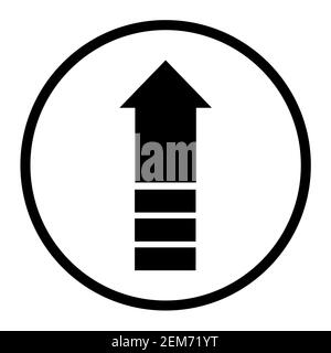 Icona di aggiornamento su sfondo bianco. stile piatto. Icona di aggiornamento per il design del sito Web, il logo, l'app, l'interfaccia utente. Simbolo nero. Segno freccia su. Foto Stock