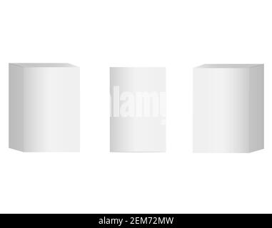 Confezione di cartone vuoto. Confezione di confezioni cosmetiche o mediche. Confezione di cartone bianco. Confezione di confezioni bianche vuote Foto Stock