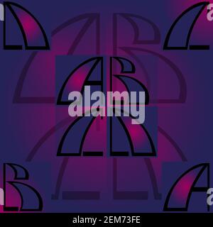 Composizione delle lettere ABCD motivo senza giunture colorato. Illustrazione Vettoriale