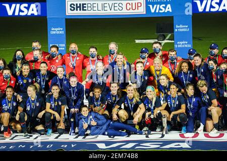 Orlando, Stati Uniti. 24 Feb 2021. Orlando, Florida, USA, 24 febbraio 2021, US Women's National Team vince la SheBelieves Cup 2021 all'Exploria Stadium (Photo Credit: Marty Jean-Louis/Alamy Live News Foto Stock