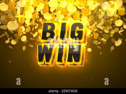 Moneta da casinò Big Win, gioca ora con la macchina a pagamento. Illustrazione vettoriale Illustrazione Vettoriale