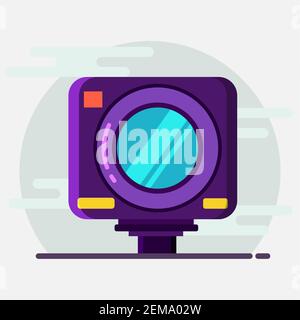 icona del concetto di action camera illustrazione vettoriale in stile piatto Illustrazione Vettoriale