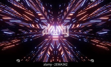 Illustrazione 3d luminosa di motivi geometrici astratti Foto Stock