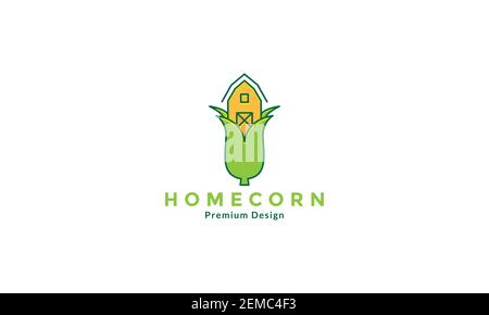 illustrazione del simbolo dell'icona vettoriale del logo warehouse corn agriculture Illustrazione Vettoriale