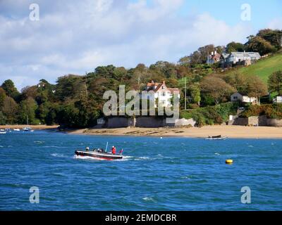 Il traghetto East Portlemouth attraversa l'estuario di Kingsbridge, Salcombe, South Devon. Foto Stock
