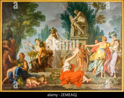 Roma, Italia - 05 ottobre 2018: Pittura sul soffitto della Galleria Borghese, Roma Foto Stock