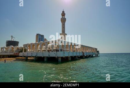 Moschea galleggiante a Jeddah, Arabia Saudita Foto Stock