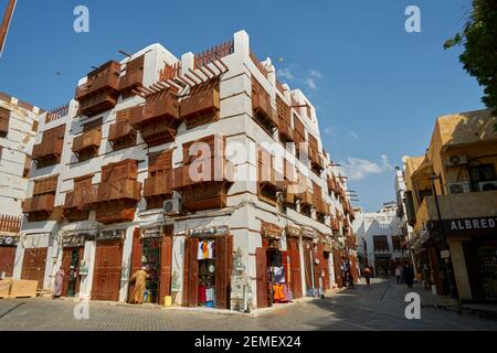 Al-Balad è l'area storica di Jeddah Foto Stock